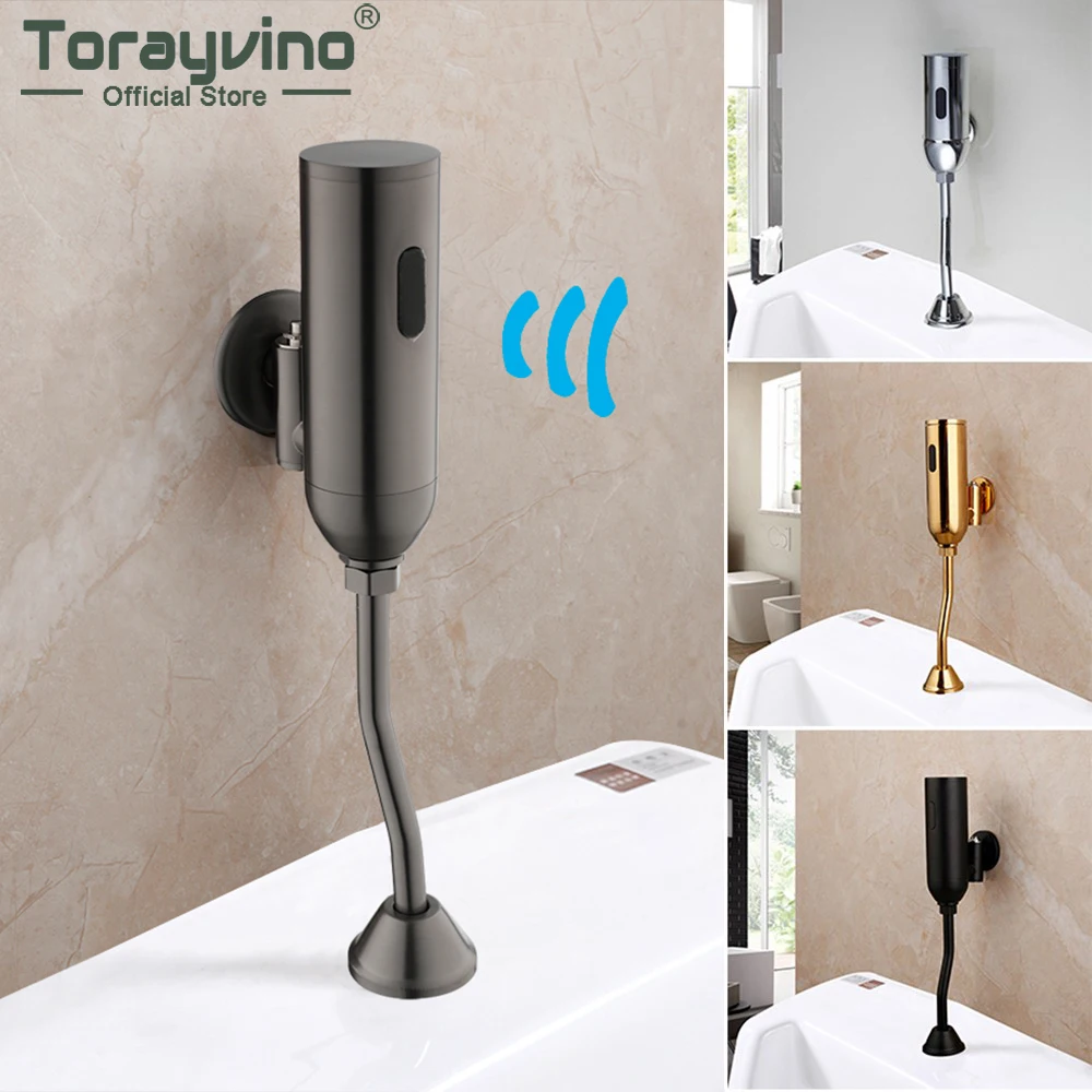 

Torayvino Sensor Urinal Bathroom Faucet Toilet Automatic Flush Instruction Valve Urinal Torneiras Wall Mounted Touch Tap