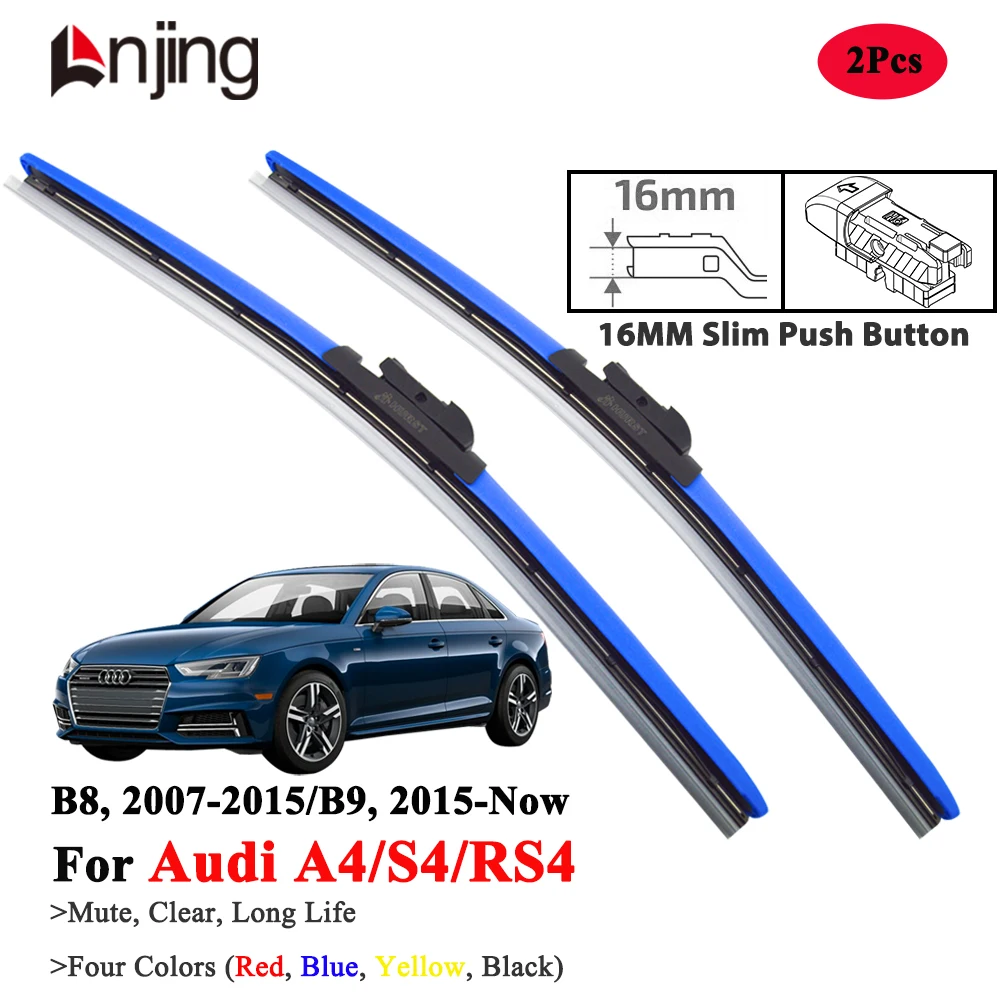 

LNJING Blue Wiper Blades For Audi A4 B8 B9 2007-Now