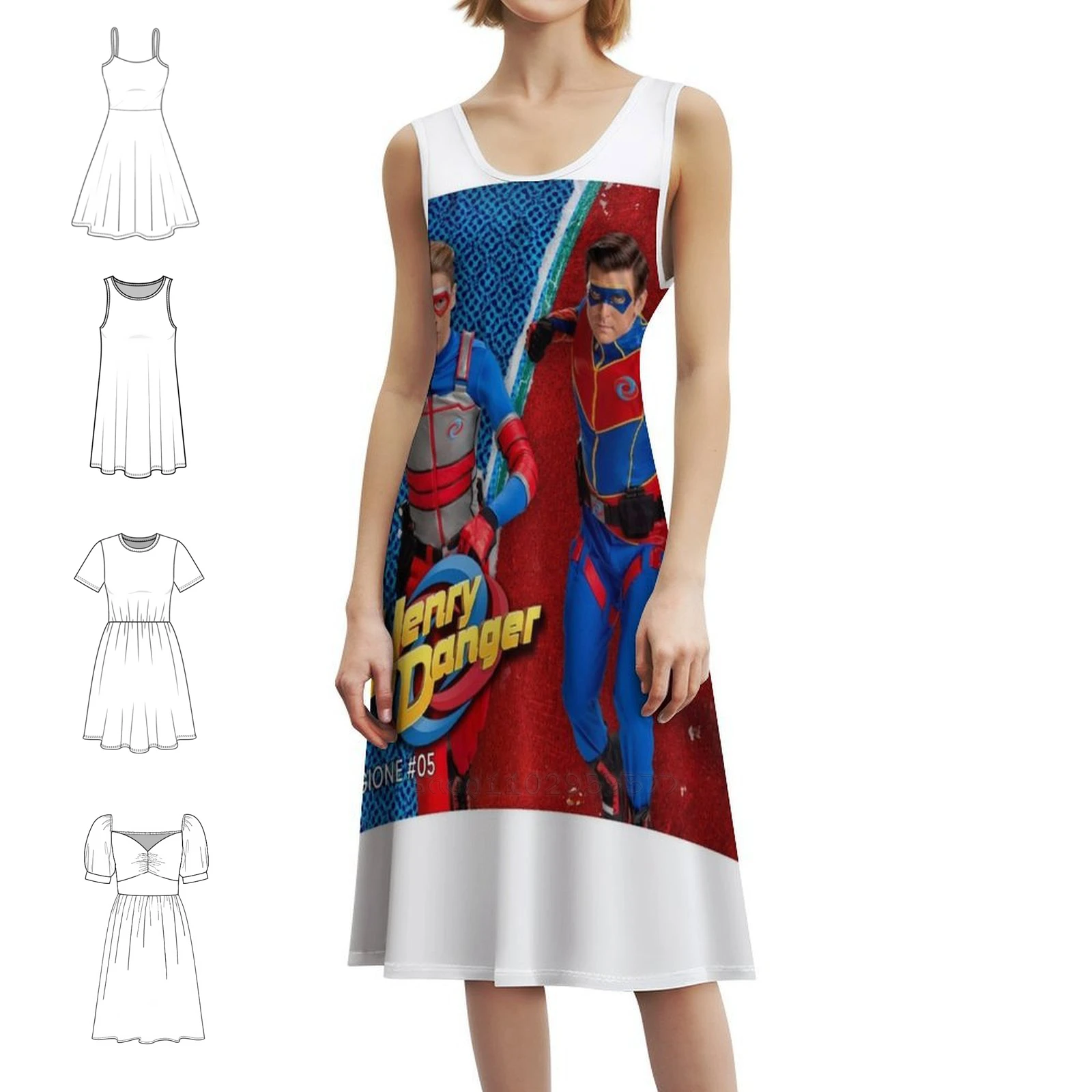 فستان حفلات نسائي من Henry Danger-Captain Man and Kid Danger ملابس نادي مطبوعة عصرية للإناث Henry Hart Ray