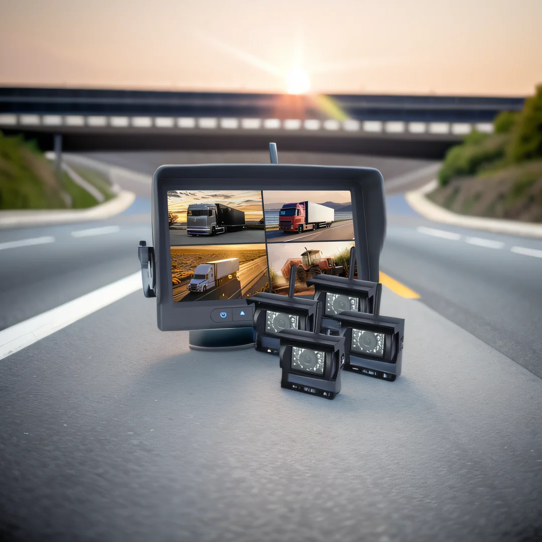 Betoptek  Wireless Truck Camera Monitor  Vehicle Camera with Car Security System and Car Rear View Mirror for Car Safety Kits