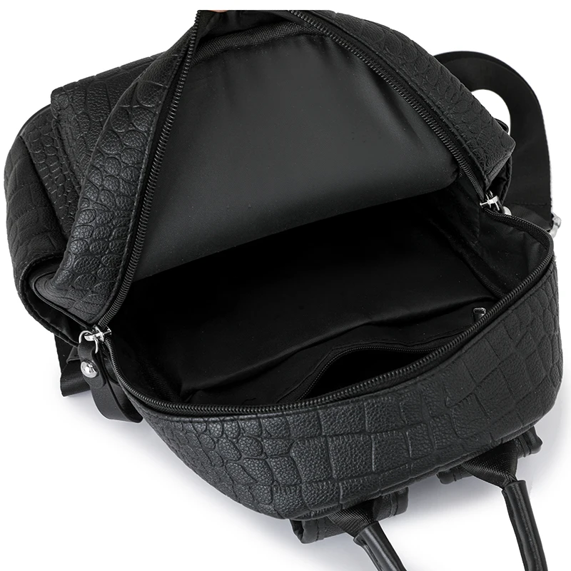 New Women Soft Backpack School Leather Black Casual Multifunctional College Bag Large Capacity Shoulder Bag Travel Tote Backpack