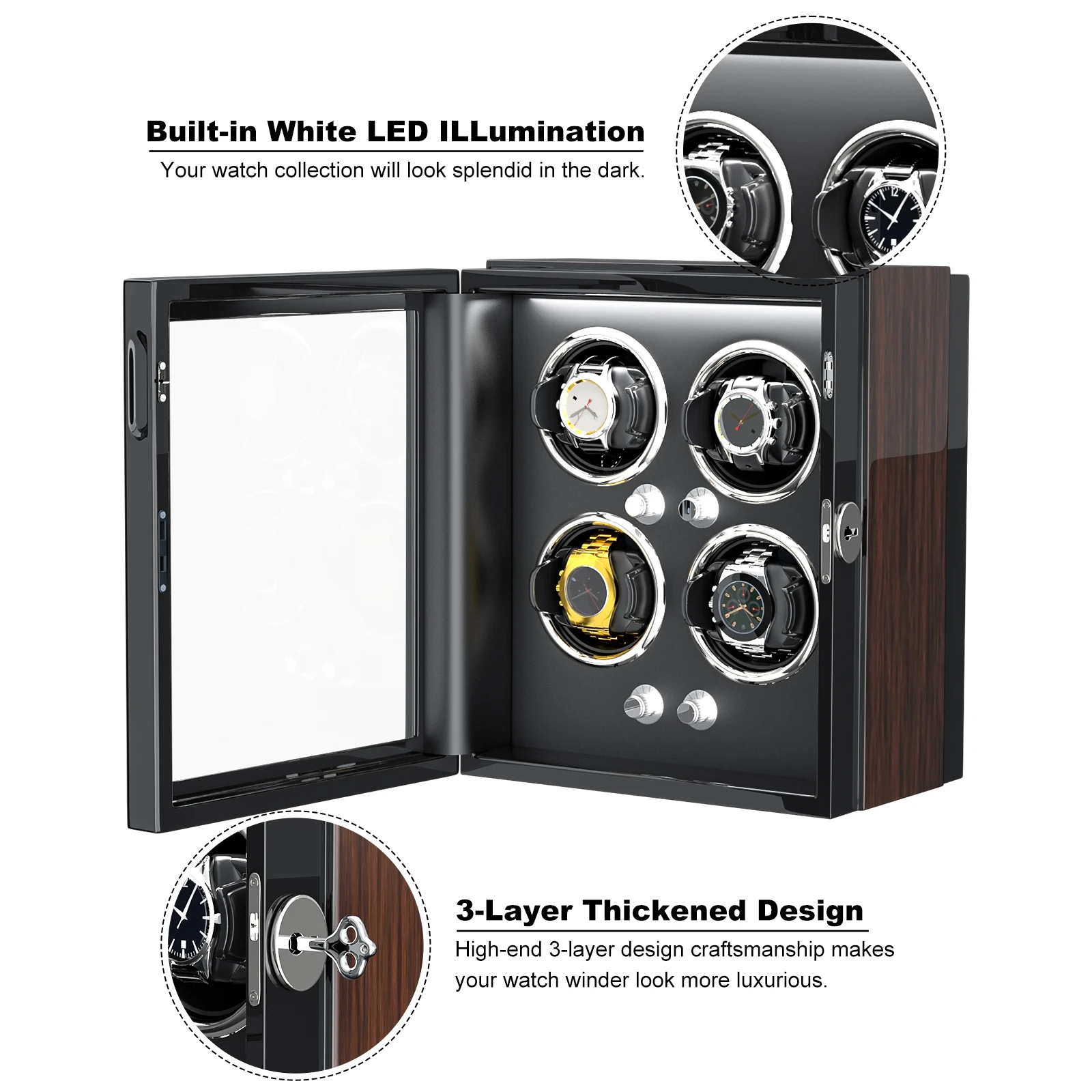 Caja de Almacenamiento de Relo - Luxury Watch Winder Box reseña y precio