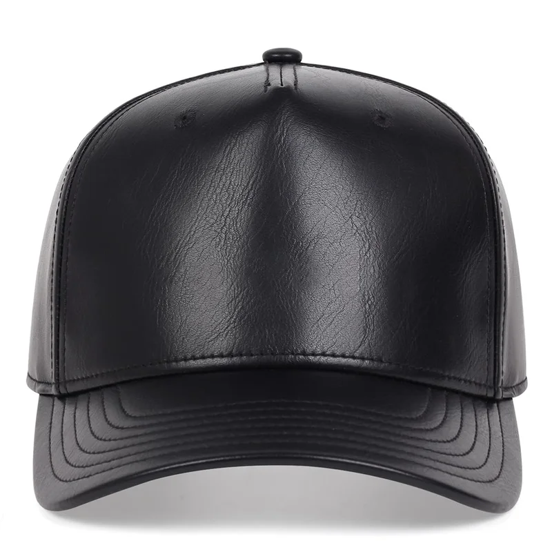 New Fashion Brand Leather Baseball Cap Hip Hop Hats Casual Sports Hats Autumn and Winter warm Cap Leather Baseball Cap for Men