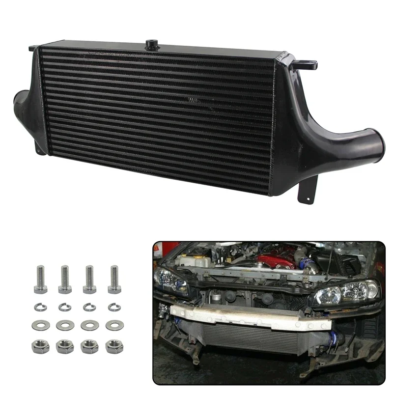 Fit For Nissan Skyline GT-R Intercooler Front Mount R33 R34 GTR RB26DET Black/Silver