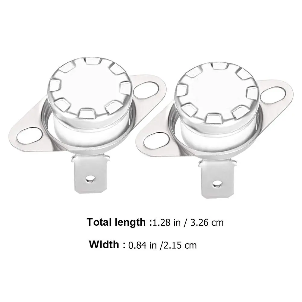 2Pcs Ksd301 Thermal Control Snap Action Thermostat Normally Closed 160C 320F Temperature Switch for Pc Oven Coffee Maker
