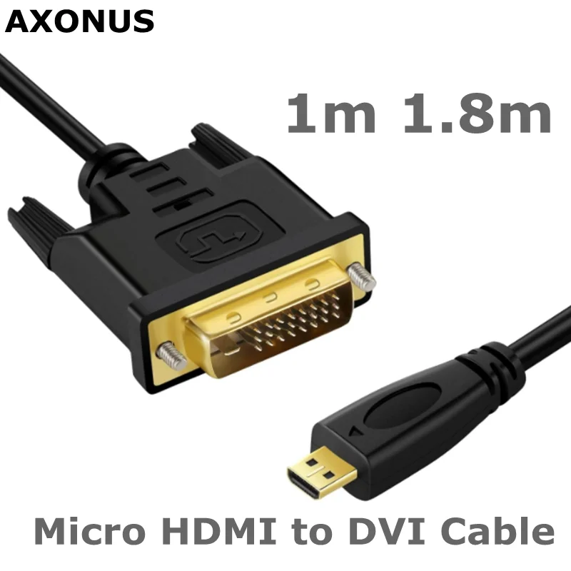 1M 1,8 m Micro HDTV Micro HDMI HD a DVI DVI-D 24 + 1 24 + 5 Cables adaptadores DVI 3D 1080p para LCD DVD HDTV XBOX PS3 Monitor TV
