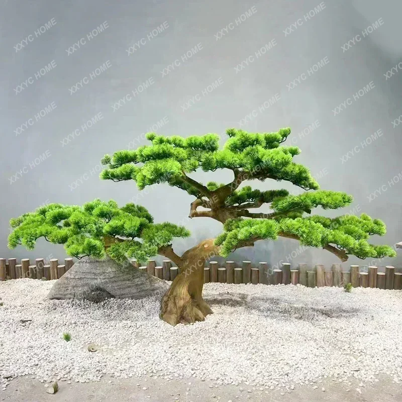 ترحيب الصنوبر بونساي كبير الصنوبر الأشجار وهمية الديكور مدخل الديكور النباتات الخضراء الطابق الصيني Podocarpus Macrophyllus