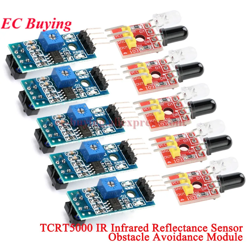 10 uds/1 unidad TCRT5000 Sensor de reflectancia infrarroja IR módulo para evitar obstáculos Sensor de rastreo módulo de rastreo para Arduino Diy Kit
