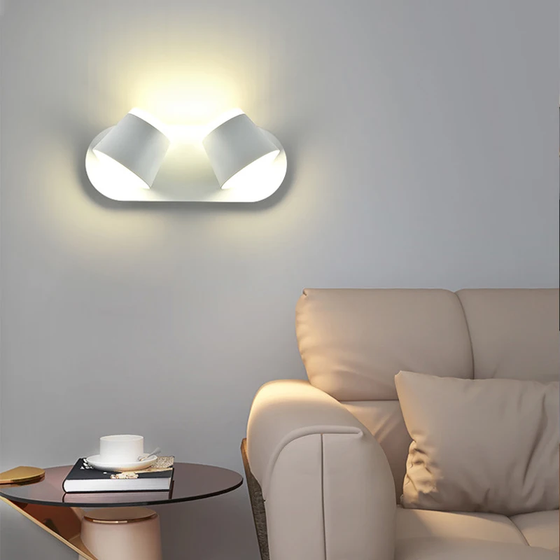 Nordic LED Reading Wall Lamps Lights For Bedside Bedroom Light Study Aisle Living Room Hotel Balcony Creative Rotating Lighting