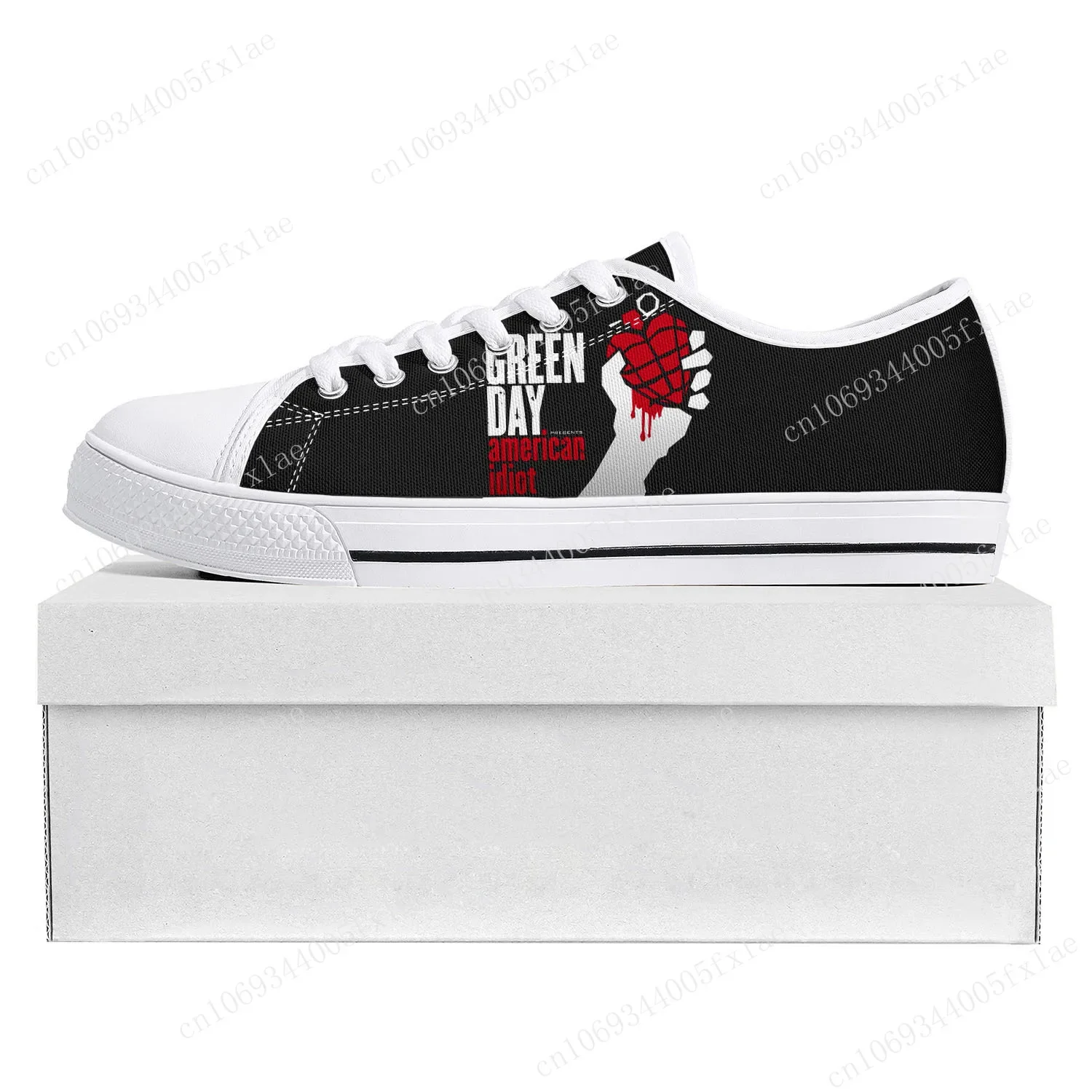 Green Day Pop Rock Band Low Top High Quality Sneakers Mens Womens Teenager Canvas Sneaker  Prode Casual Couple Shoes Custom Shoe