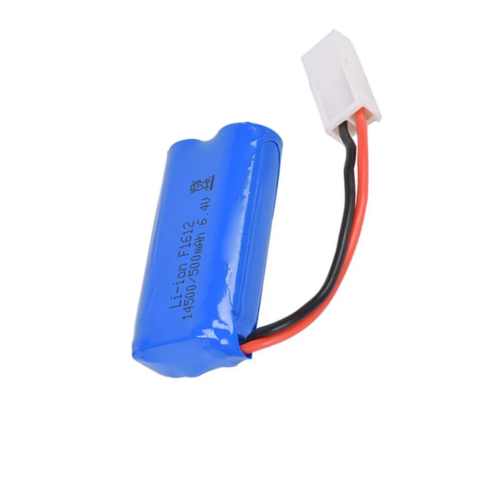 6.4V 500mah akumulator litowo-jonowy z SM-2P/ JST-2P/EL-2P/L6.2-2P wtyczka zabawki zdalnie sterowane 15C 14500 bateria do WLtoys 18401/02