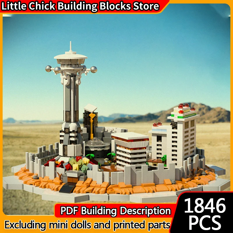 

Модель City Street View MOC, строительные кирпичи, диорама в пустыне, город, модульная технология, детские праздничные подарки, сборные игрушки, костюм