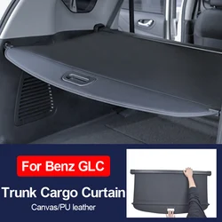 Trunk Cargo Cover For Benz GLC SUV 2015-2022 Security Shield Curtain Screen Shade Retractable Rear Shelf Cover Organizer