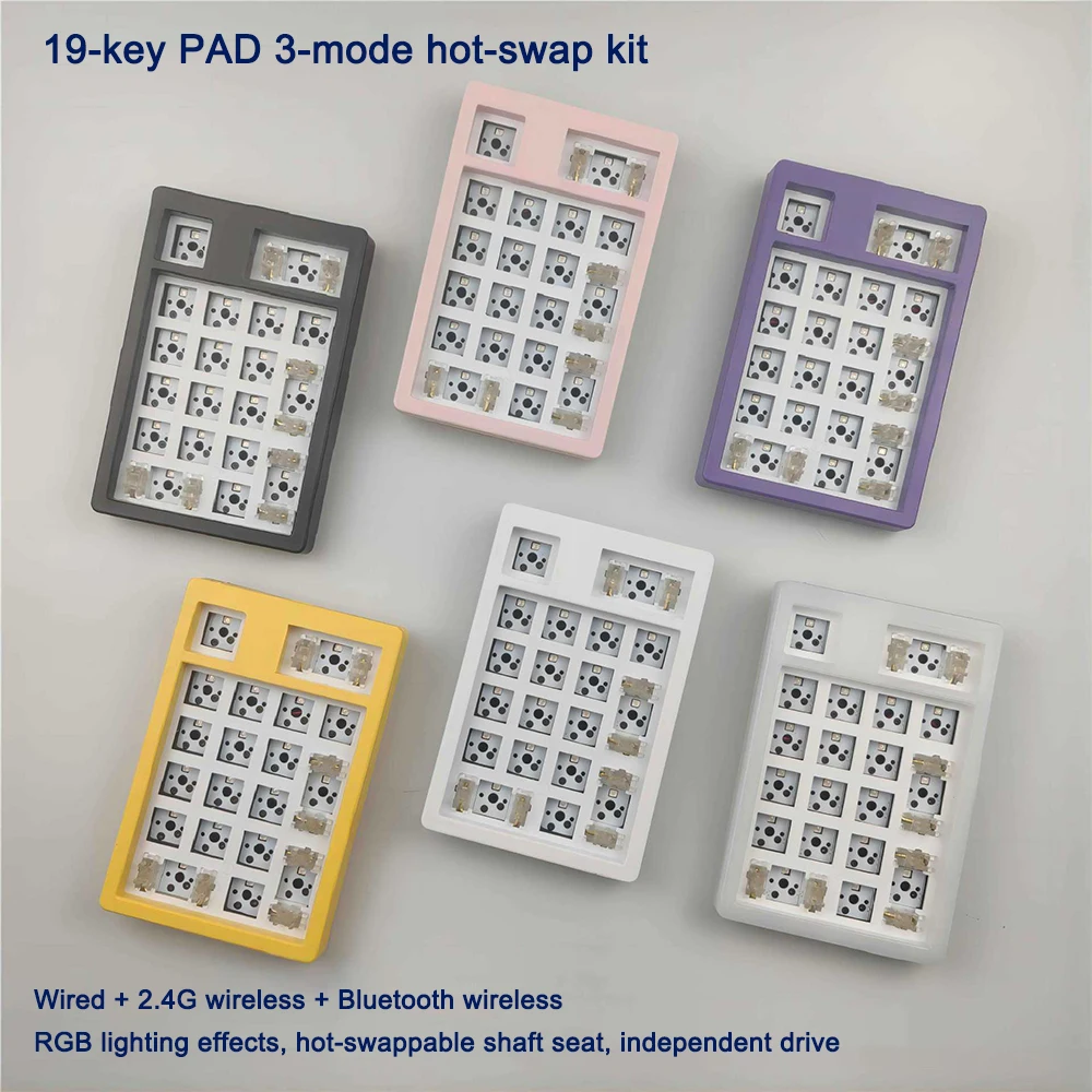 NT19 Customized Kit PAD Keypad Mini Keyboard Kit Bluetooth Three Mode Hot Swap RGB Numpad Kit PC Gamer Accessories Office Gifts