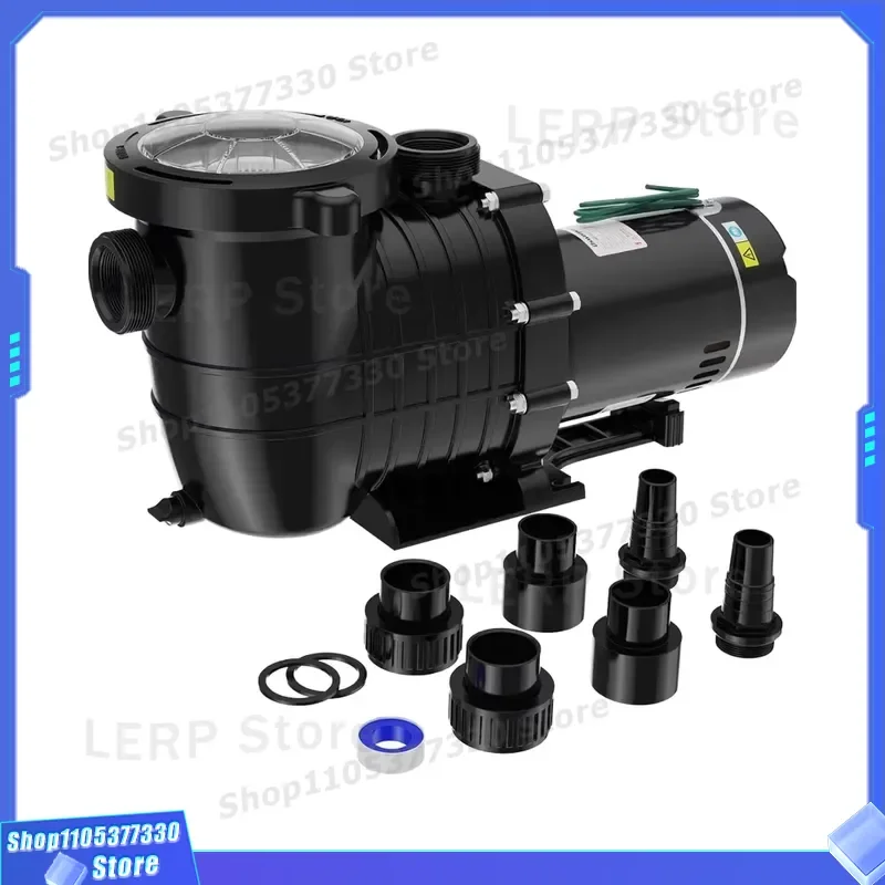 2HP Self Priming Pool Pump 6900GPH Dual Voltage Powerful Ground Swimming Pool Water Filter Tool for 31000 Gallons Inground