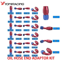 Universal AN4 AN6 AN8 AN10 Straight 45 90 120 180 Degree Oil Fuel Swivel Hose End Fitting Oil Hose End Adaptor Kit Red