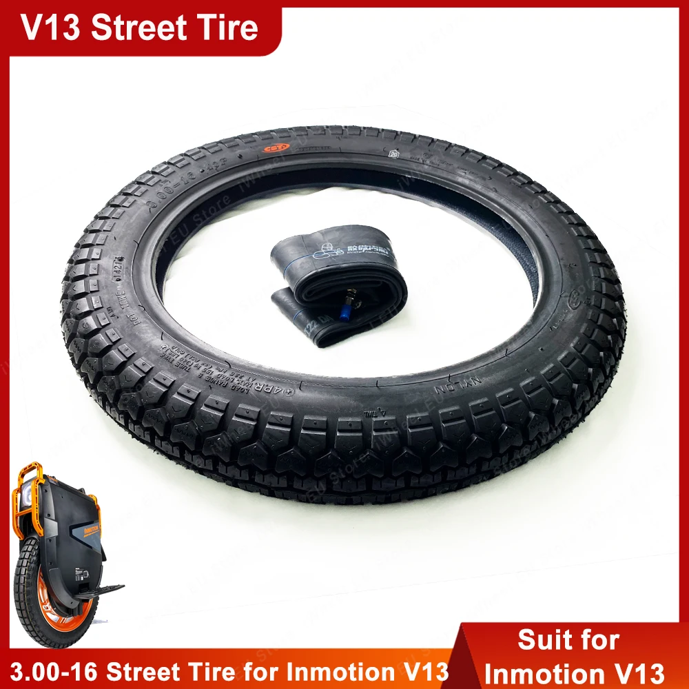 INMOTION V13 Challenger 3.00-16 Street Tire and Inner Tube 22inch Street Tire for Inmotion V13 Challenger Electric Unicycle