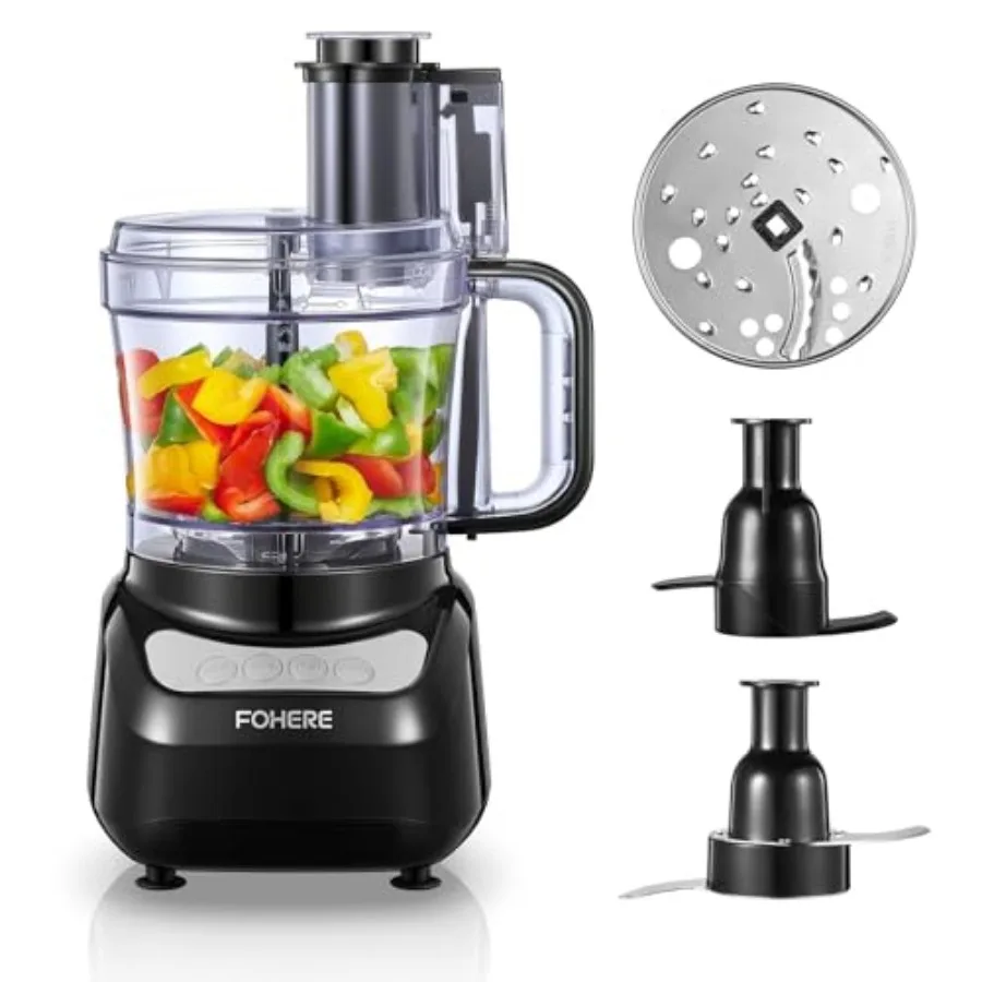 

Food Processor 12 Cup 2-in-1 Feed Chute Food Chopper and Meat Grinder 500 Watt Motor BPA Free Stainless Steel Procesador de Ali
