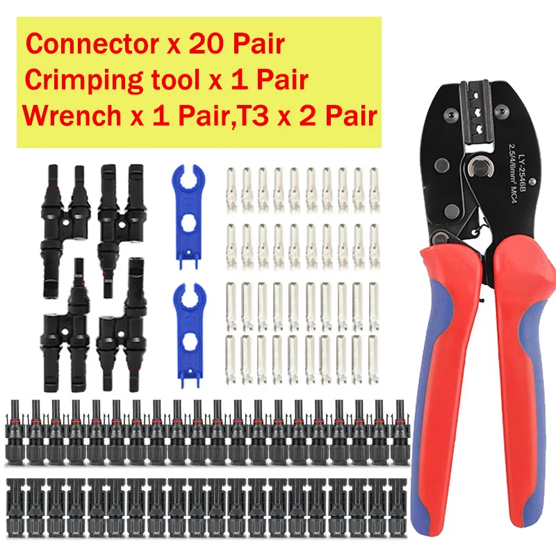 10/20/40/100/200/400-teiliges Solar-PV-Steckverbinder-Set – 1000 V, 30 A, MC4-kompatibel für 2,5/4/6 mm² Kabel, wasserdichter Stecker für Solarmodule