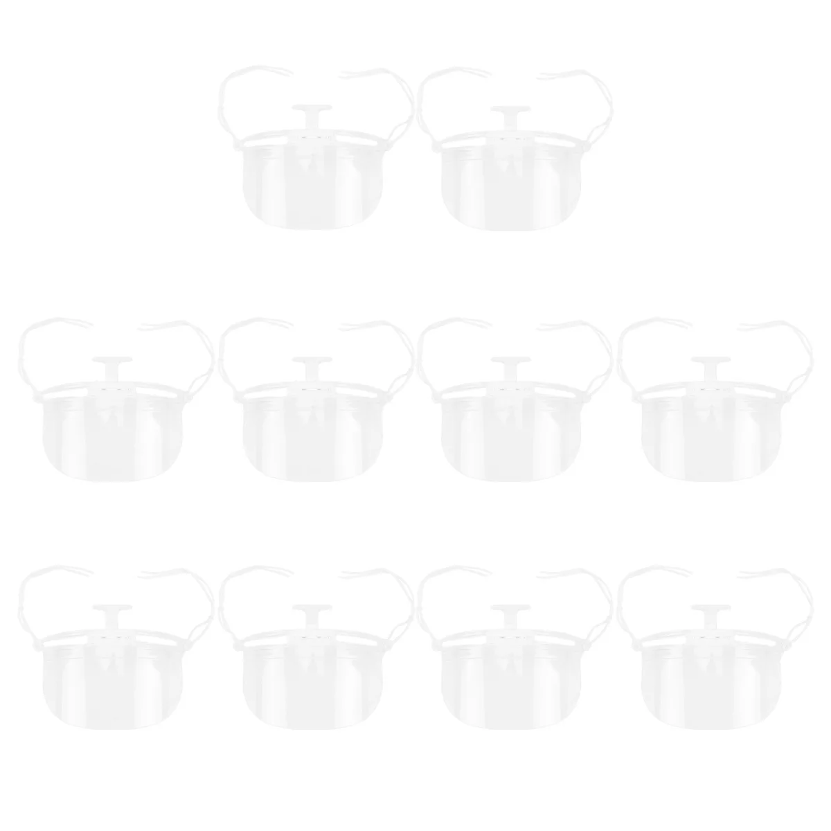 Maschera per il viso trasparente antiappannamento da 10 pezzi in plastica leggera e confortevole per l'uso della ristorazione dell'hotel del ristorante