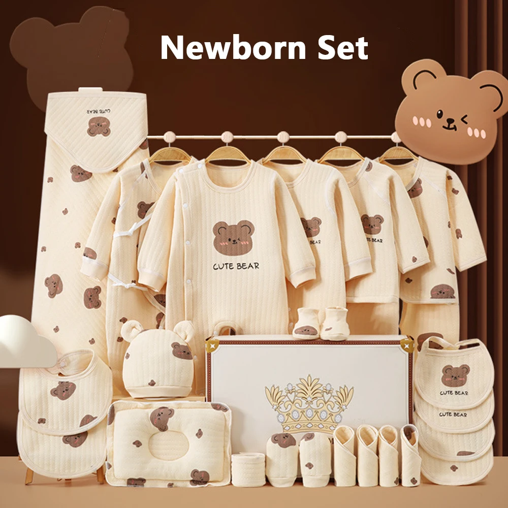 

21/23/25 Pcs Newborn Clothes Baby Gift Pure Cotton Baby Set 0-12 Months Spring Summer Kids Clothes Suit Unisex Includes Gift Box