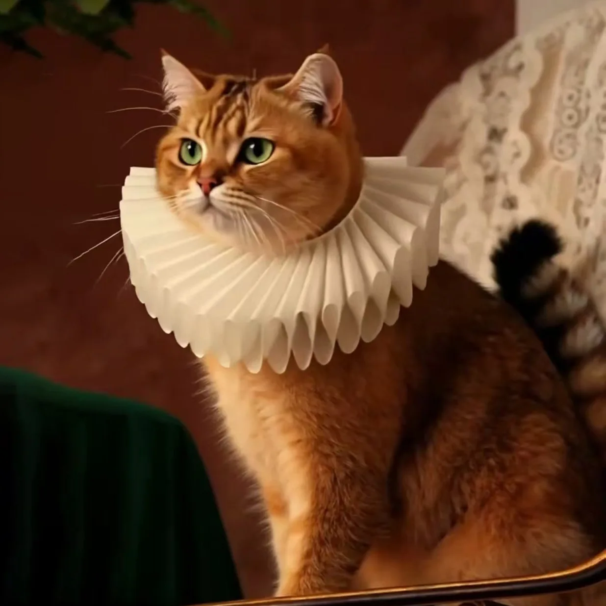 Renaissance Detachable Neck Ruffled Pet Collar Elegan Vintage Cat Collar Chic Dog Ruff Collar Pet Accessory