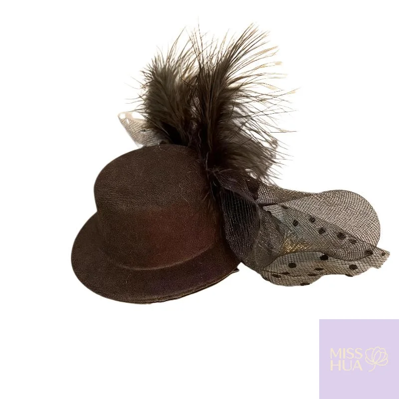 2025 جديد هوا الأسود اللؤلؤ زهرة مشبك شعر قبعة الاصطناعي شبكة علبة حبوب منع الحمل للنساء أنيقة قبعة رسمية مجوهرات اكسسوارات هوا هوا #6