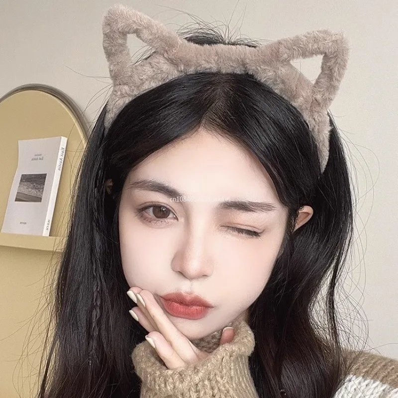 1 Pcs Cat Ears Headband for Women Cartoon Plush Hair Band Anime Cosplay Cute Face Wash Hair Hoop Headware Girls Hair Accessories