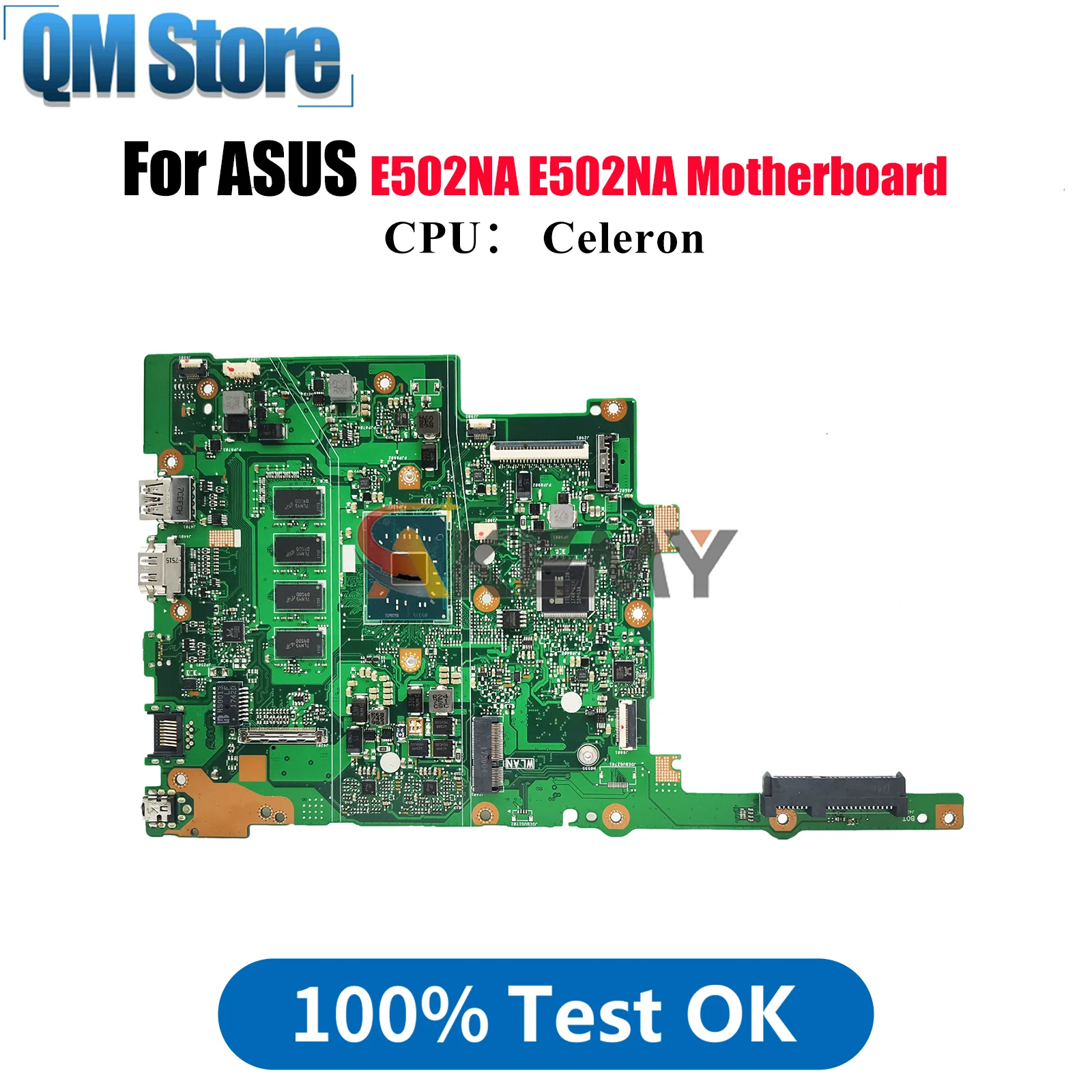 

E502NA Laptop Motherboard For ASUS EeeBook E502NA E502N Notebook Mainboard With Celeron CPU 100% tests OK fast shipping stk