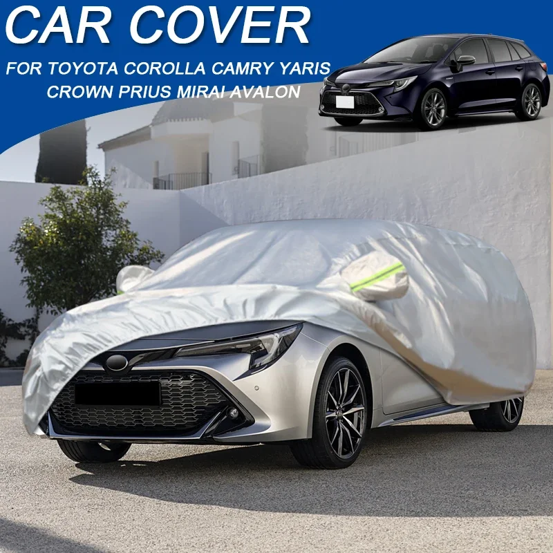 

Single Layer WaterpoofCar Cover For Toyota Avalon Camry Crown Marai Prius Yaris Cross Vios Corolla Cross Hatchback Sedan Wagon