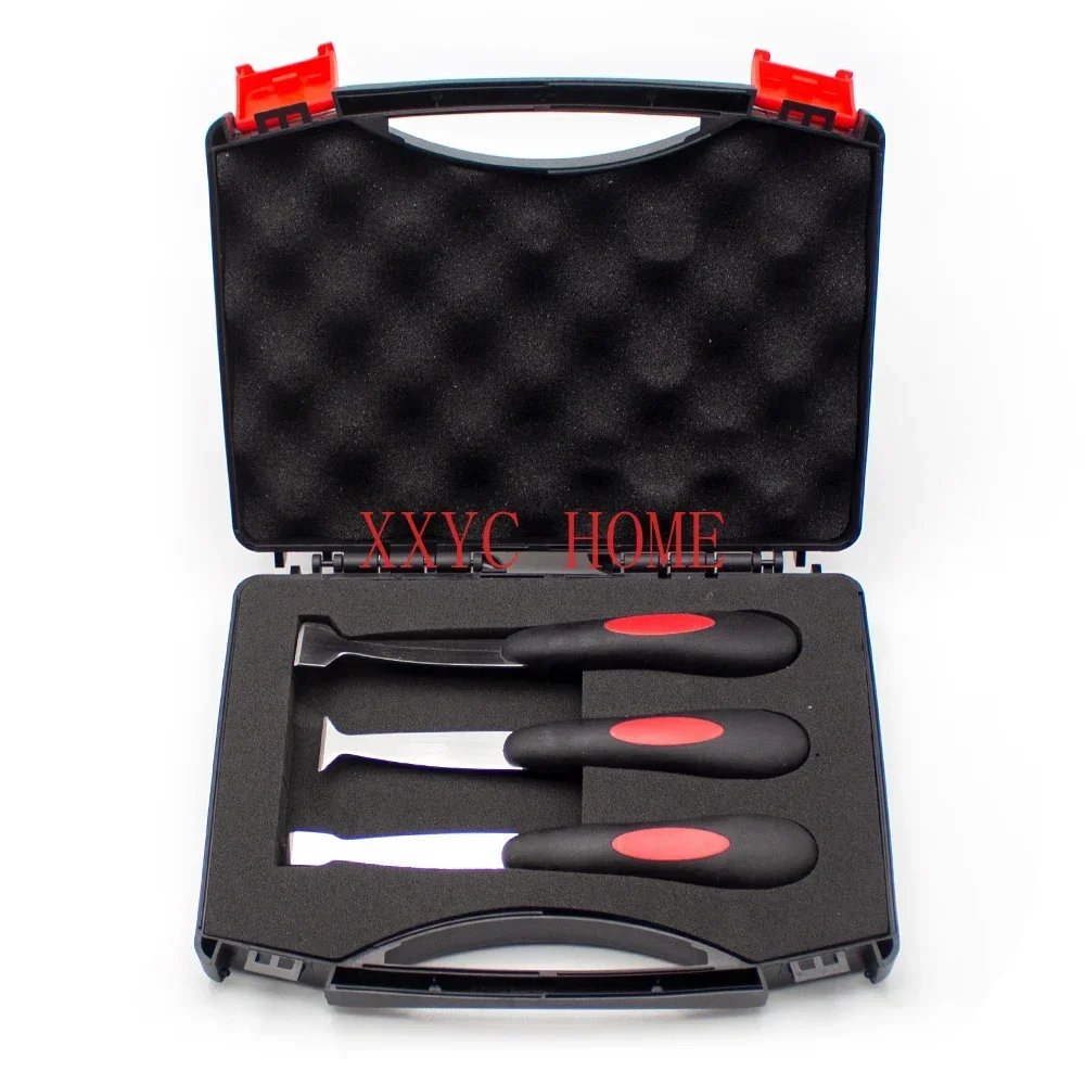 Manual Windshield Urethane Scraper Tool Kit Glass Bottom Glue Repairing Knife Set with 3pcs Blades with Soft Rubber