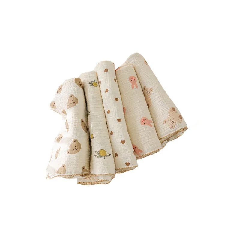 Baby Gauze Bag Sheet Summer Double-layer Four Layer Blanket Newborn Blanket in Air-conditioned Room Cartoon Baby Bag Quilt