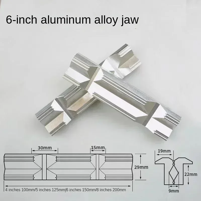 CNC Milling Steel Vise Hard Jaw Fixture V-Type Jaw Aluminum Alloy 4\