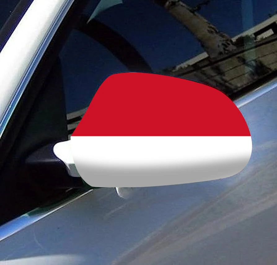 Directly Delivery 2 Pcs Free Size Four-way stretch fabric Monaco Flags Car Mirror Cover