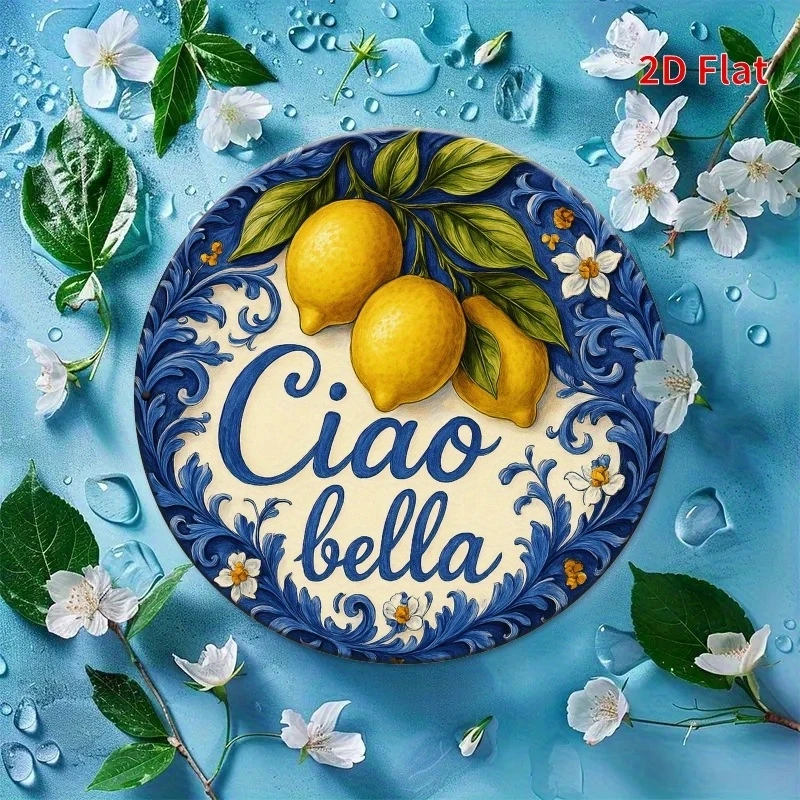 20CM 1PCS 2D Fresh Natural Lemon Wood Round Plates Furniture Hanging Wall Decorations Farm Orchard Restaurant Bar Decoration
