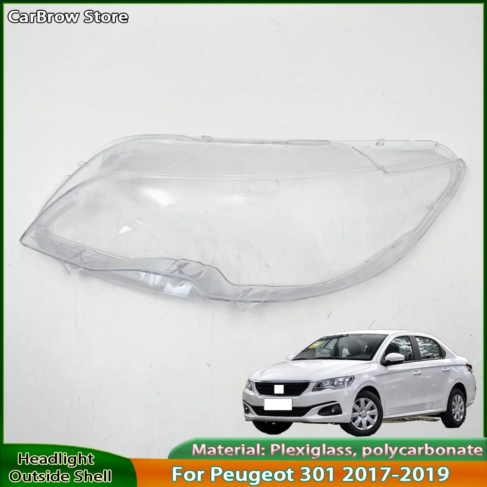 

Прозрачный корпус фары (плафон) для Peugeot 301 2017-2019, для линз ближнего/дальнего света