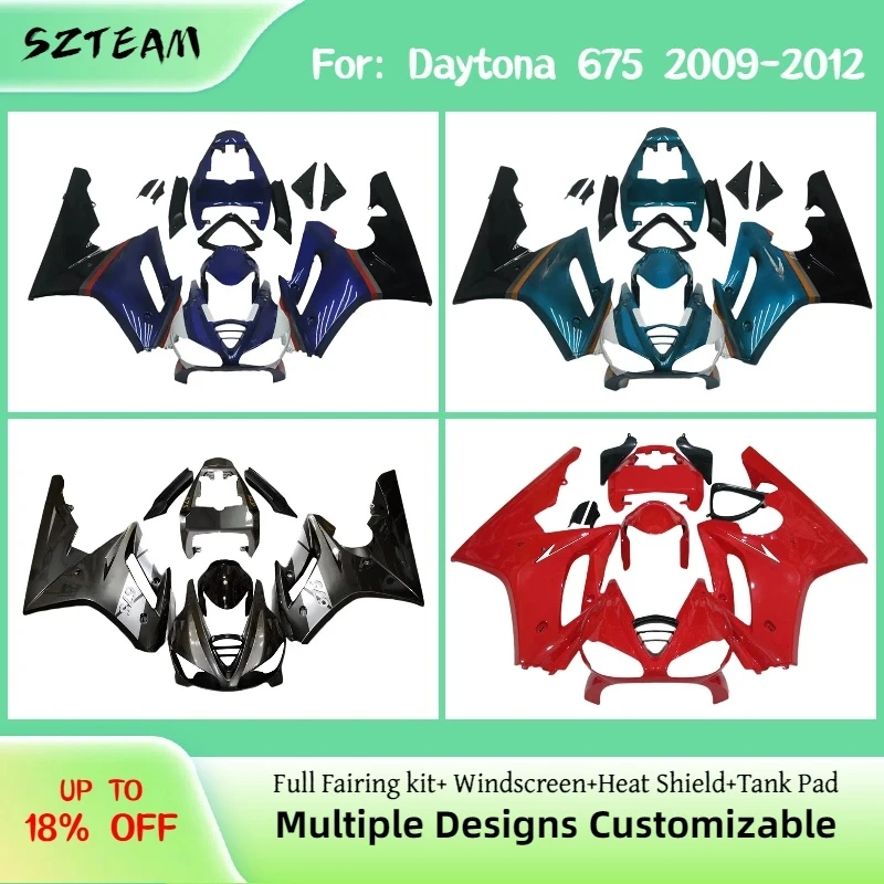 

Prime Fairing Kit for Triumph Daytona 675 R 2009-2012 Full Red ABS Injection Molded Motorcycle Body Cover Fairings PRO-2