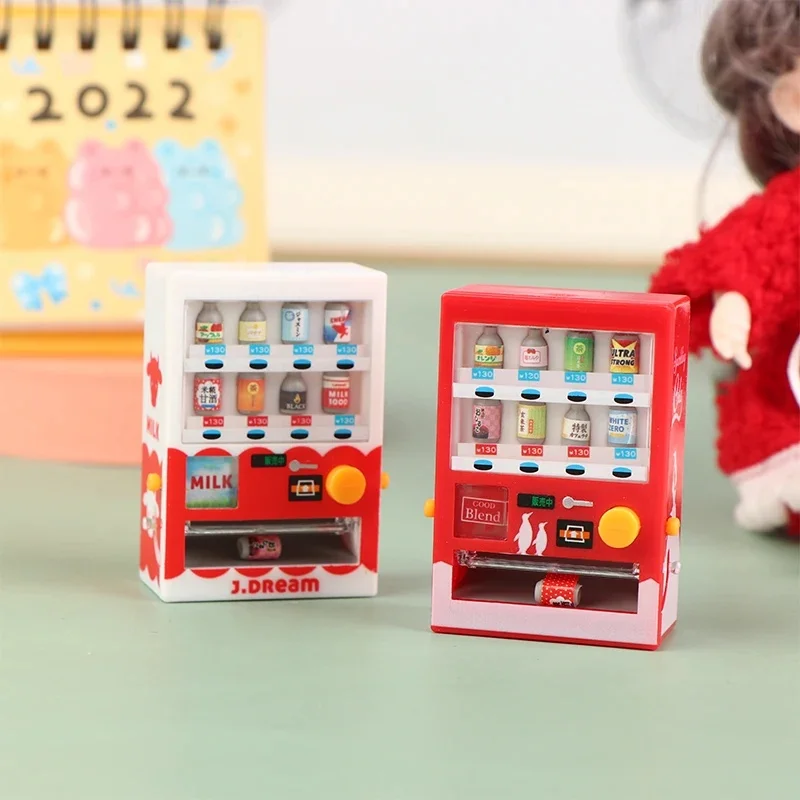 Kawaii Mini Beverage Machine Dollhouse Model Cute Drink Vending Micro Scene Props Doll Accessories Kids Birthday Party Favors