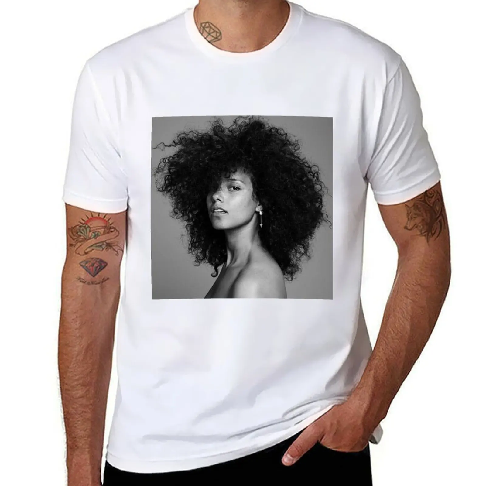 

Alicia Keys Here T-Shirt cotton t shirt pack t shirt for man 100 percent cotton T-Shirt