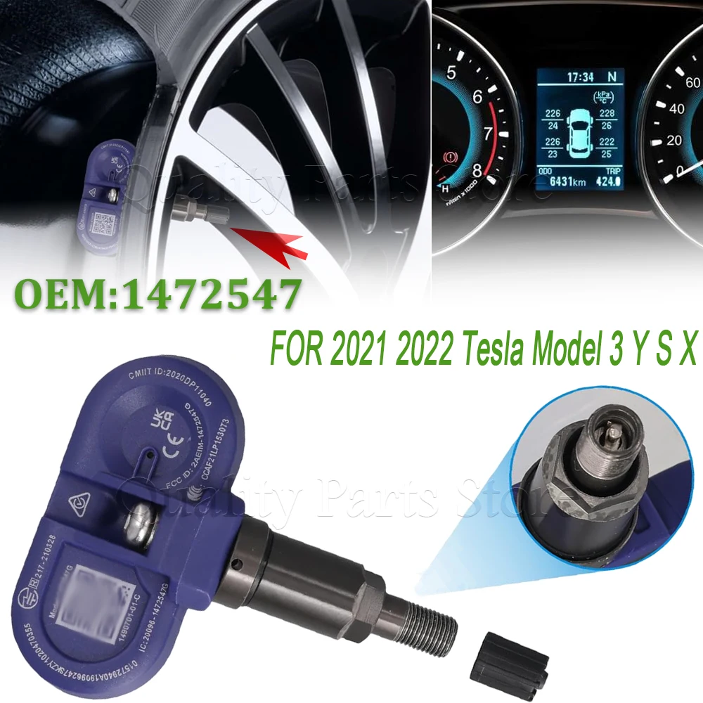 NEW TPMS Tire Pressure Sensor For 2021 2022 Tesla Model Y Model 3 Model S X Bluetooth 1472547 1490701-01-B 149070101B 149070100B