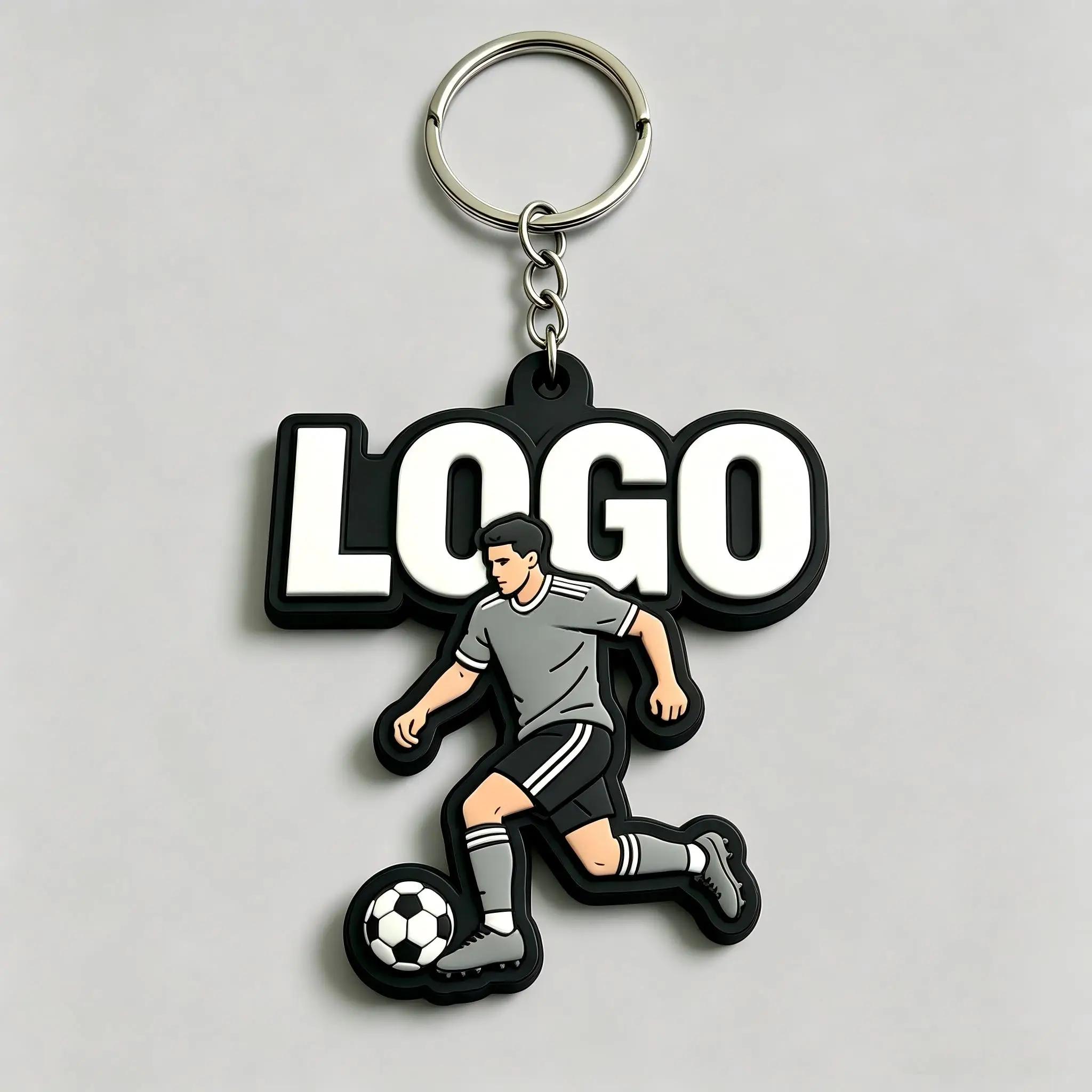 Custom Logo Soft PVC Rubber Keychains for Business Promotional Gift,Branded Corporate Giveaway Keyring with Personalized Design