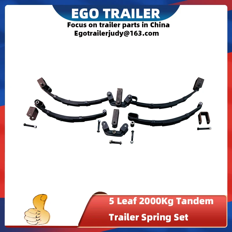 EgoTrailer 5 Leaf 2000Kg Rocker Roller Tandem Trailer Spring Set Caravan Horse Float 60x7mm