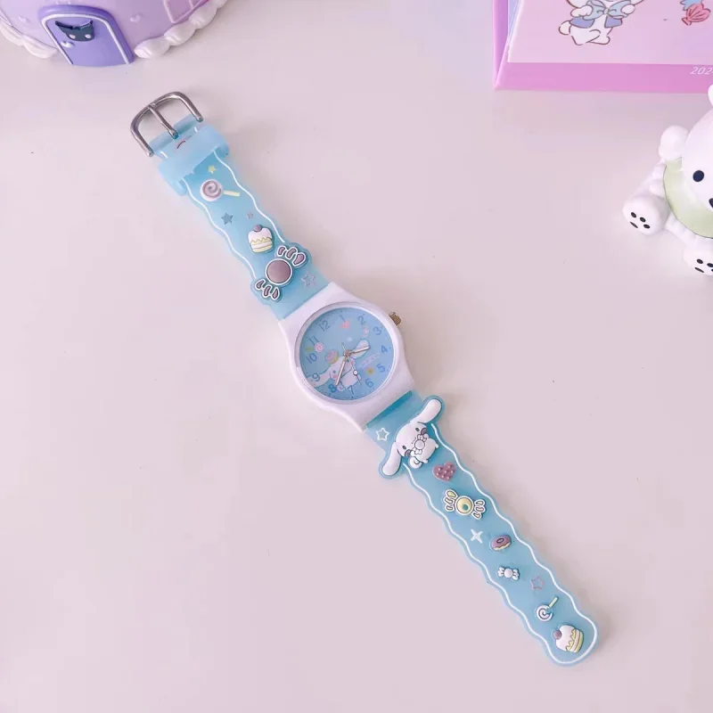 Sanrio 3D Pattern Child Wrist Watch Cinnamoro Hello Kitty Waterproof Quartz Watch Kuromi Cartoon Silica Gel Watchband Kids Gift