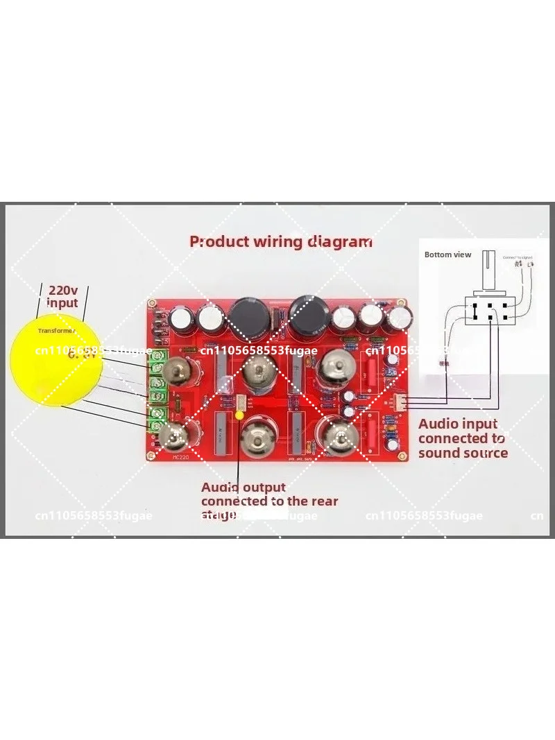 MC220 Tube Preamplifier 6N3 H3N HiFi Electronic Audio Front Stage Board for Amplifier