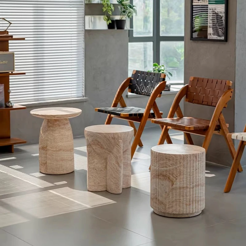 

Mid-Century Roman Column Side Table Vintage Designer Accent Table Artistic Living Room Furniture Minimalist Bedside End Tables