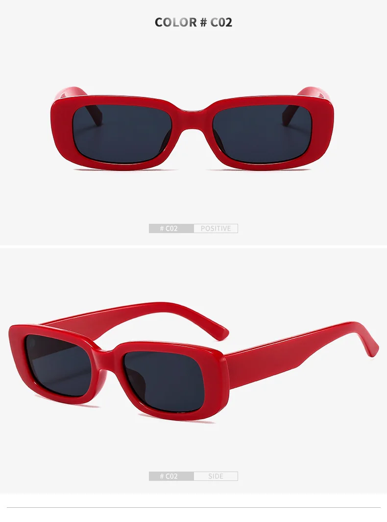 Trendige Mode-Sonnenbrille mit Kleinem Rechteckigem Rahmen für Damen, Luxusmarken-Designer Retro Quadratische Sonnenbrille für Frauen – Detail 8