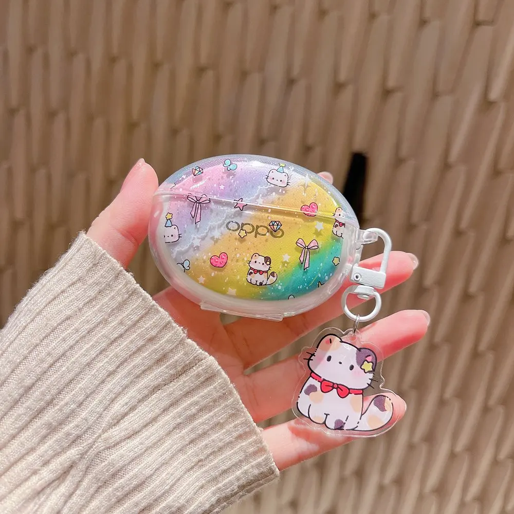 Custodia per auricolari coreana carina 3D con fiocco rosa per OnePlus Buds 4 Buds4 Custodia protettiva per auricolare Bluetooth senza fili con portachiavi