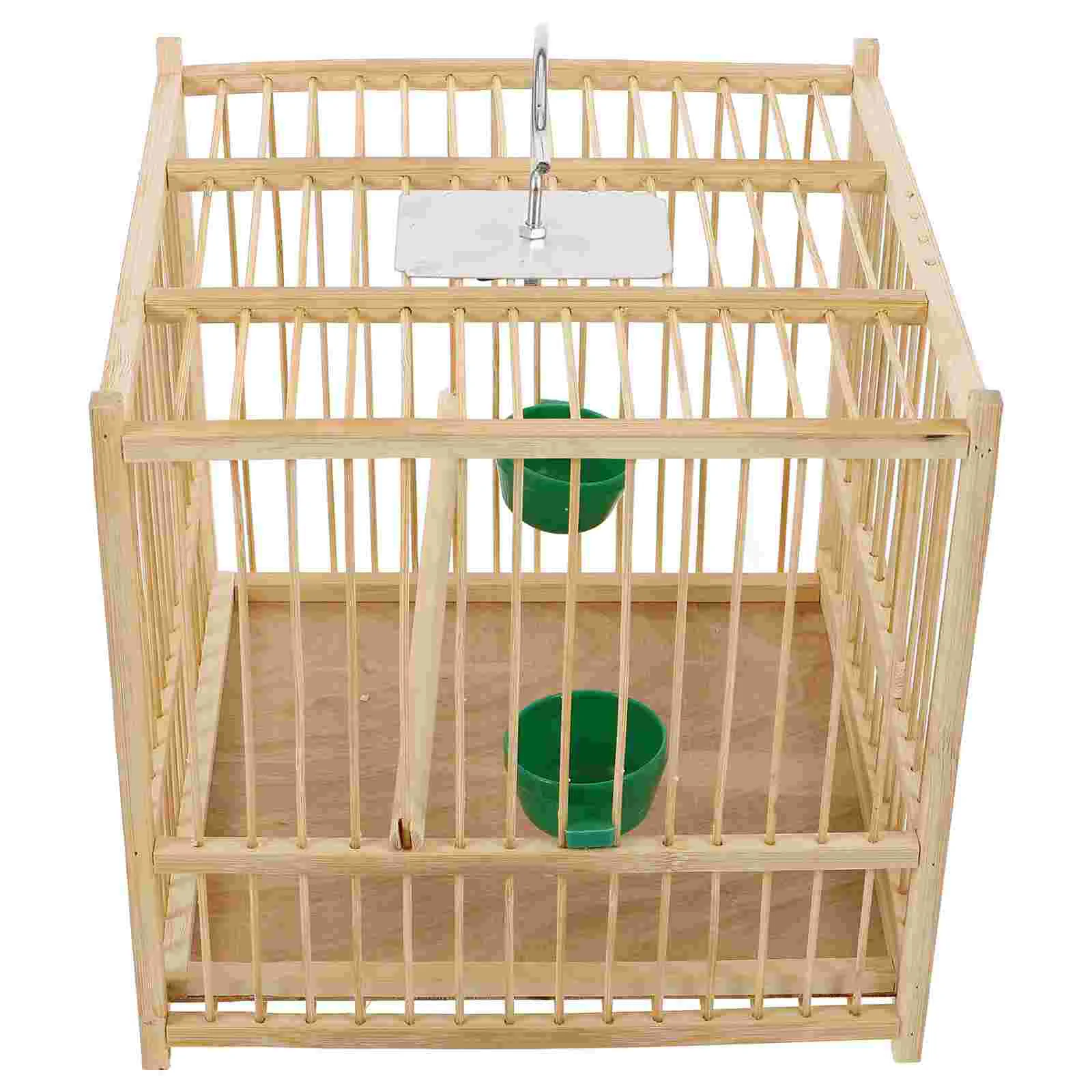 Bamboo Birdcage Woven Parrot Household Pigeon Feeding Carrier For Home Finches Small Holder Indoor Feeders