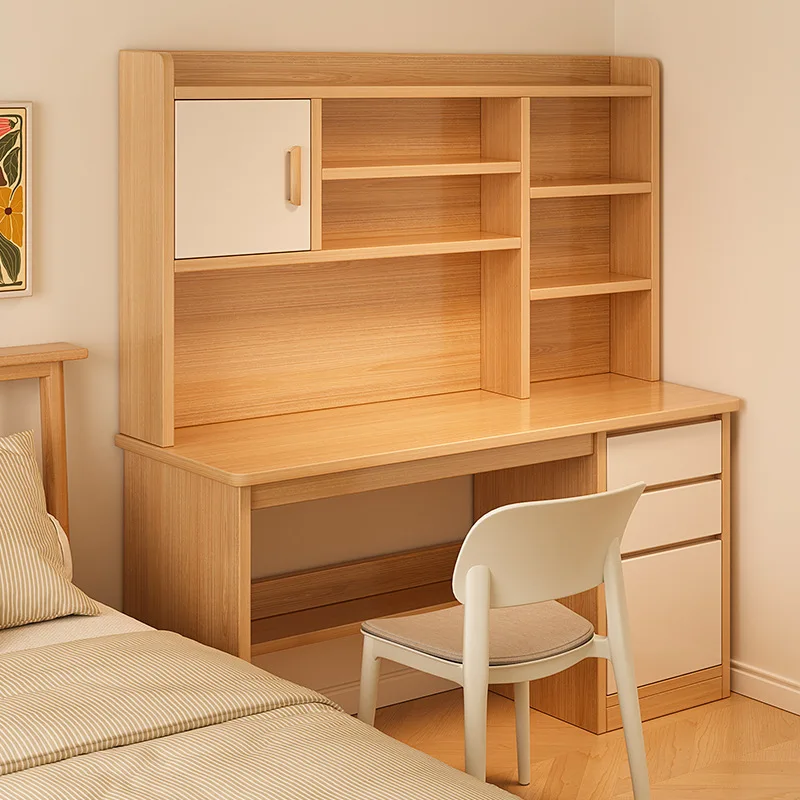 Desk student study table bookshelf bookcase integrated table locker household junior high school student bedroom writing table