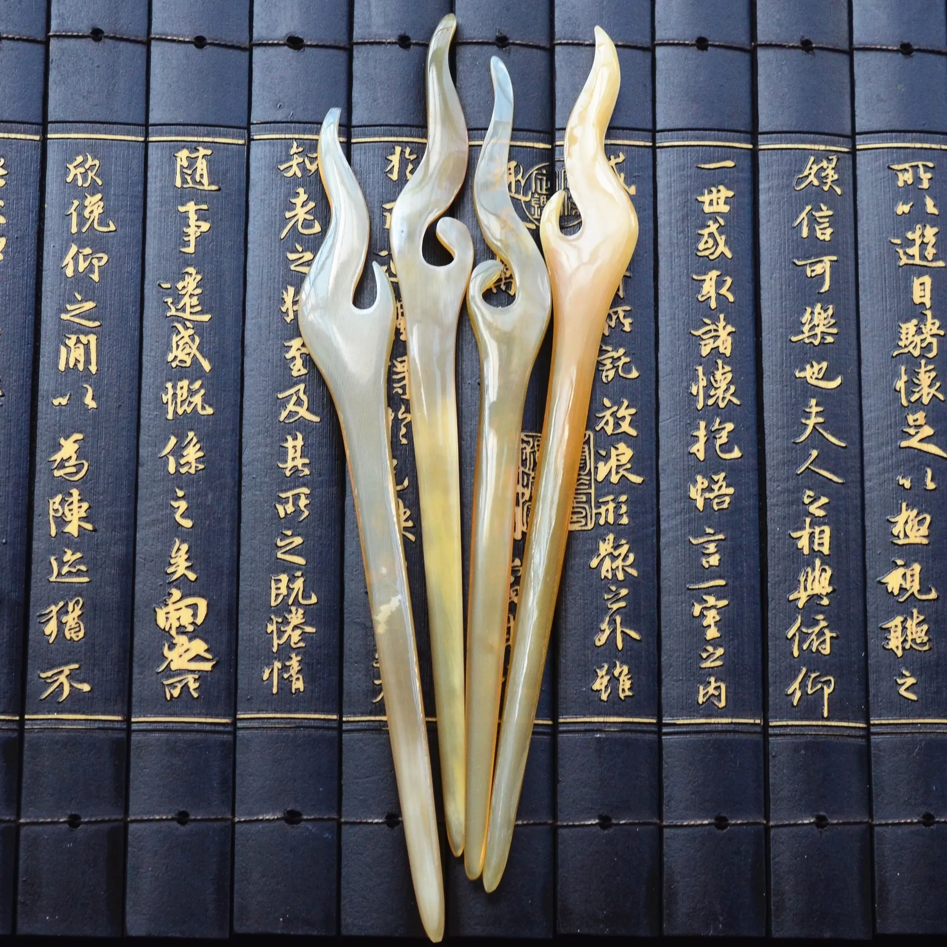 Exquisite Retro Style Hairpins Natural Yak Horn Hollowed-out Carving Yak Horn Chinese Hairpin Multi-style Hair Pins Wholesale